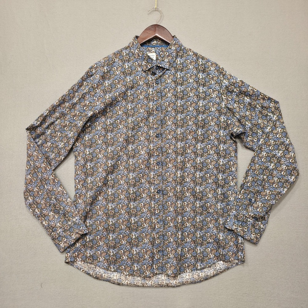 Tinto Filo Men's Floral Long Sleeve‎ Button Up Shirt Size XL